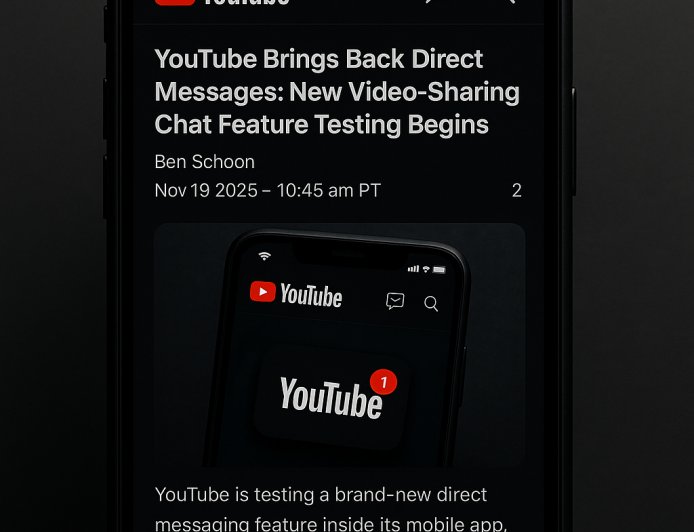 YouTube Brings Back Direct Messages: New Video-Sharing Chat Feature Testing Begins